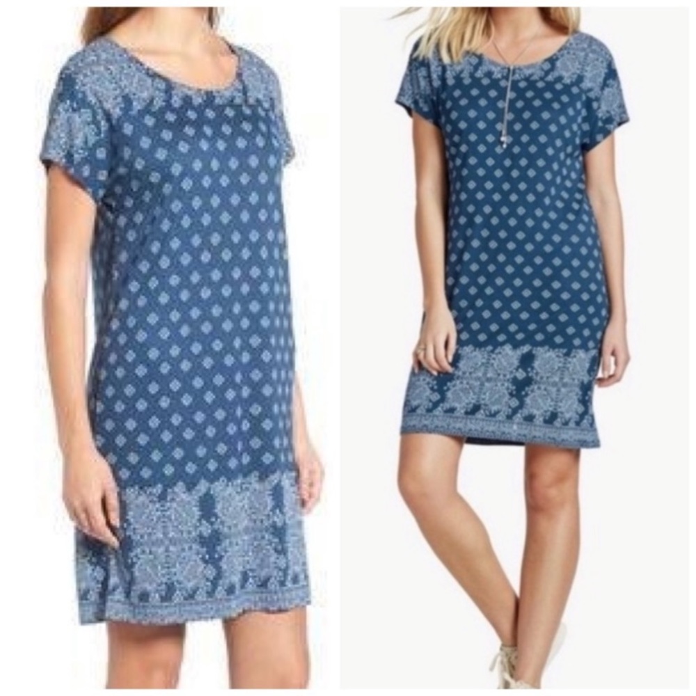 Lucky Brand Border Print T-Shirt Dress